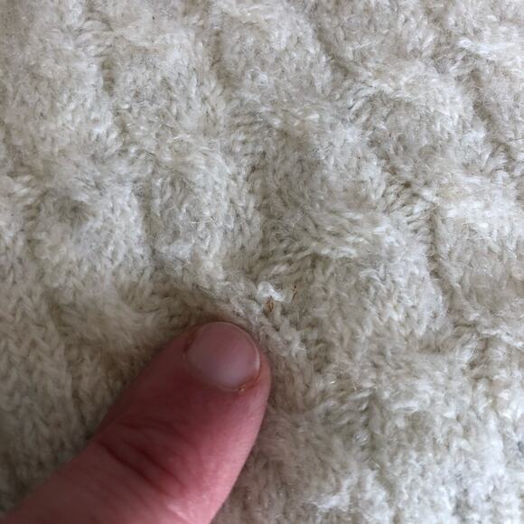 ATM cream gray cable knit wool mohair blend sweater size Small - Picture 11 of 14